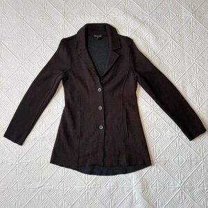 Eileen Fisher Merino Wool Coat Size Small In Brown